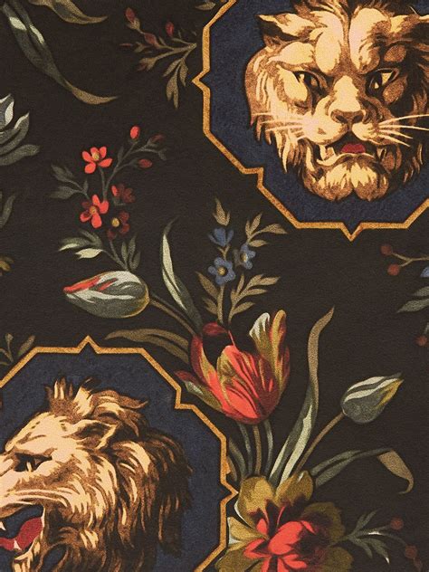 gucci lion print wallpaper black.